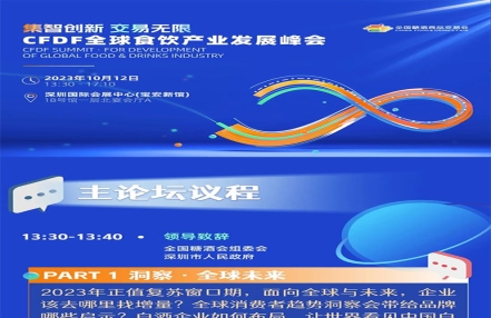 论坛议程|第109届全国糖酒会CFDF全球食饮产业发展峰会 论坛议程|第109届全国糖酒会CFDF全球食饮产业发展峰会