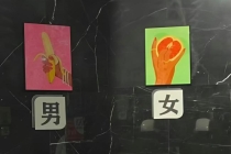 影院卫生间用手握香蕉西柚代指男女 创意标识引发争议