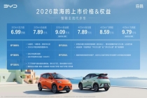 “智驾平权”落地，增配不加价！比亚迪2026款海鸥正式上市，售价6.99万元-9.79万元