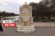 黄金马桶宝座亮相华盛顿广场 抗议特朗普翻新白宫