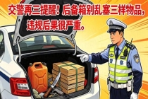 交警提醒：后备箱不要放这三种物品，违规后果很严重